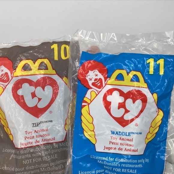 VINTAGE NEW in Package 1998 Lot Of 9 McDonald’s Happy Meal Toys TY Beanie Babies - Picture 6 of 10